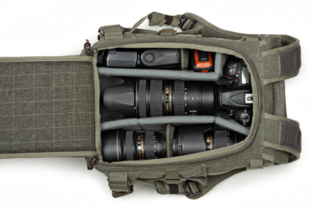 Retrospective Backpack Gear with Nikon in Pinestone